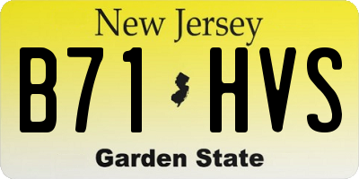 NJ license plate B71HVS