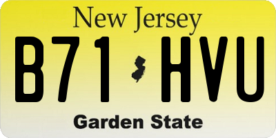NJ license plate B71HVU