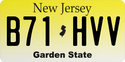 NJ license plate B71HVV