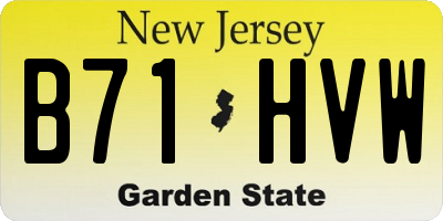 NJ license plate B71HVW