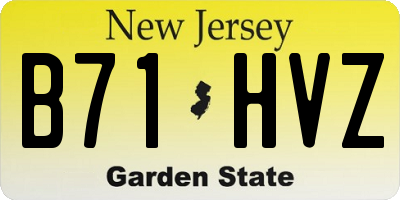 NJ license plate B71HVZ