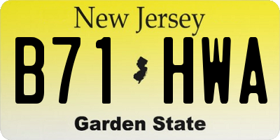 NJ license plate B71HWA