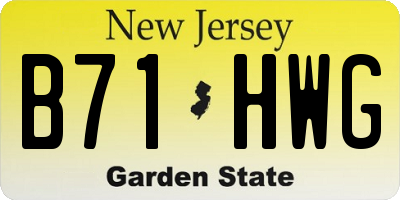 NJ license plate B71HWG