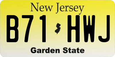 NJ license plate B71HWJ