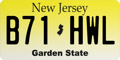 NJ license plate B71HWL