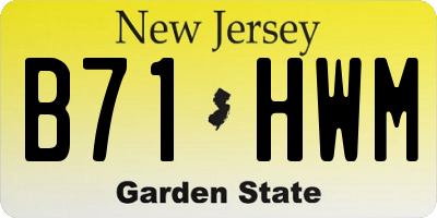 NJ license plate B71HWM