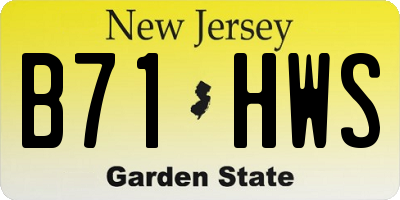 NJ license plate B71HWS