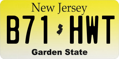 NJ license plate B71HWT