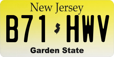 NJ license plate B71HWV