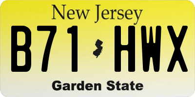 NJ license plate B71HWX