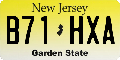 NJ license plate B71HXA