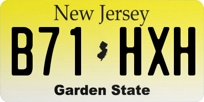 NJ license plate B71HXH