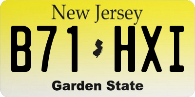 NJ license plate B71HXI