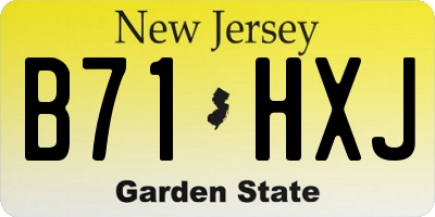 NJ license plate B71HXJ