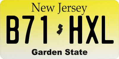 NJ license plate B71HXL