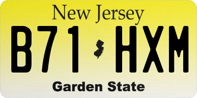 NJ license plate B71HXM