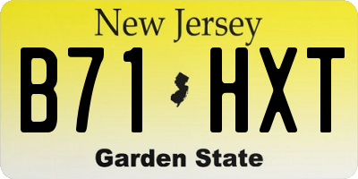 NJ license plate B71HXT