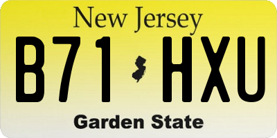 NJ license plate B71HXU