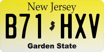 NJ license plate B71HXV