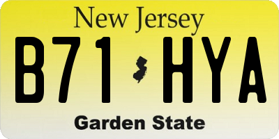 NJ license plate B71HYA