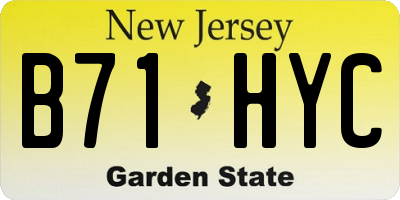 NJ license plate B71HYC