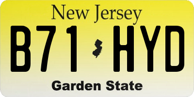 NJ license plate B71HYD