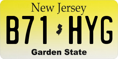 NJ license plate B71HYG