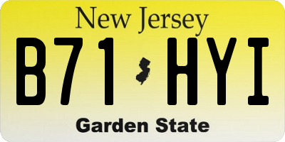 NJ license plate B71HYI