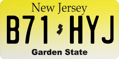 NJ license plate B71HYJ