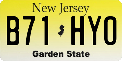 NJ license plate B71HYO