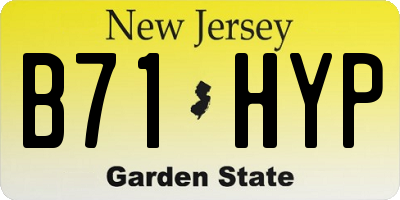 NJ license plate B71HYP
