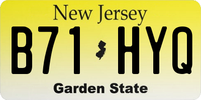 NJ license plate B71HYQ