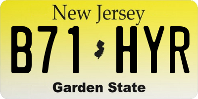 NJ license plate B71HYR