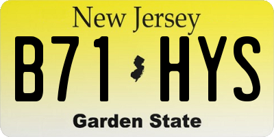 NJ license plate B71HYS