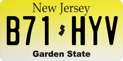 NJ license plate B71HYV