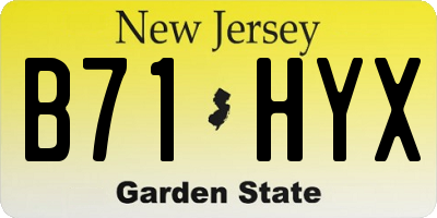 NJ license plate B71HYX