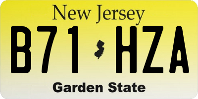 NJ license plate B71HZA