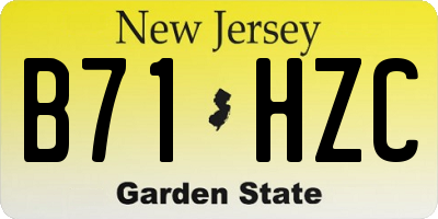 NJ license plate B71HZC