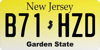 NJ license plate B71HZD