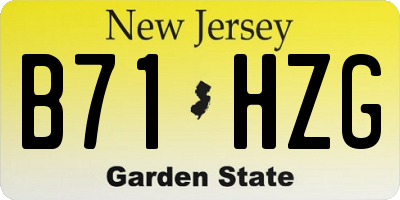 NJ license plate B71HZG