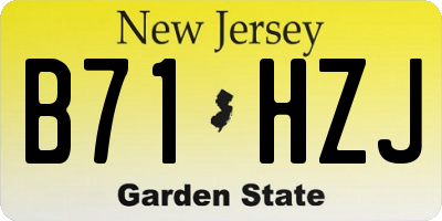 NJ license plate B71HZJ