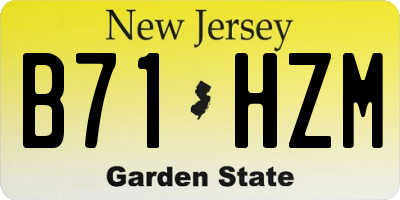 NJ license plate B71HZM