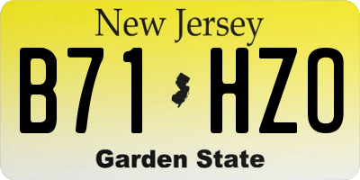 NJ license plate B71HZO