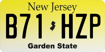 NJ license plate B71HZP