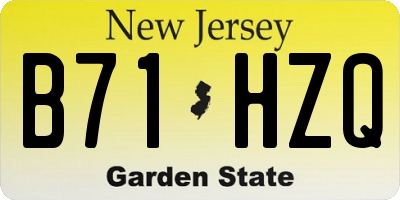 NJ license plate B71HZQ