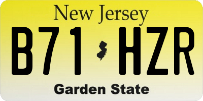 NJ license plate B71HZR