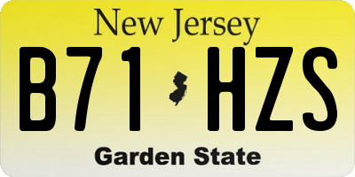 NJ license plate B71HZS