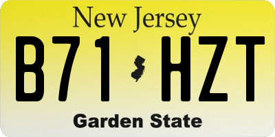 NJ license plate B71HZT
