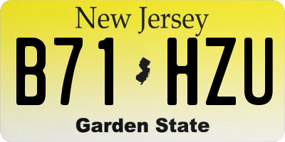 NJ license plate B71HZU
