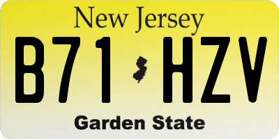 NJ license plate B71HZV